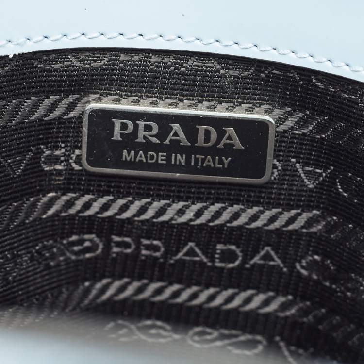 Pre Owned Prada Light Blue Brushed Leather Mini Re-edition 1995 Tote