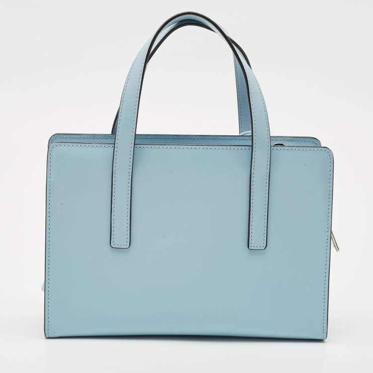 Pre Owned Prada Light Blue Brushed Leather Mini Re-edition 1995 Tote
