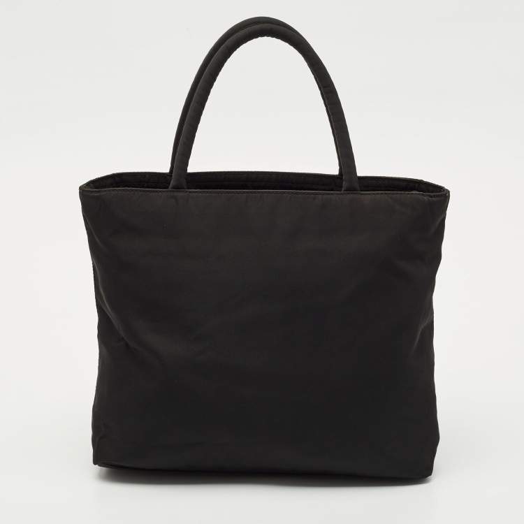 Pre Owned Prada Black Tessuto City Zip Tote