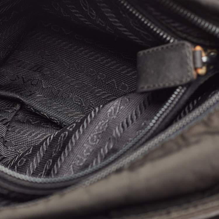 Pre Owned Prada Black Tessuto City Zip Tote