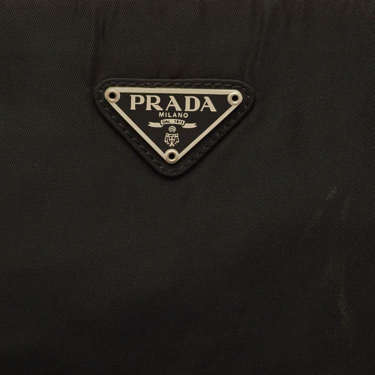 Pre Owned Prada Black Tessuto City Zip Tote