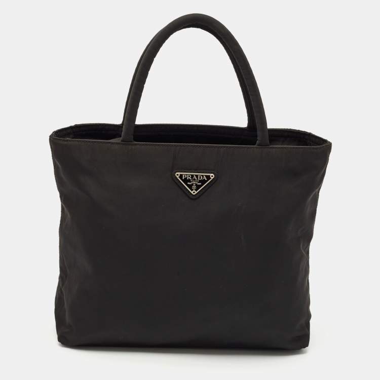 Pre Owned Prada Black Tessuto City Zip Tote