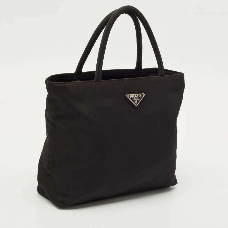 Pre Owned Prada Black Tessuto City Zip Tote