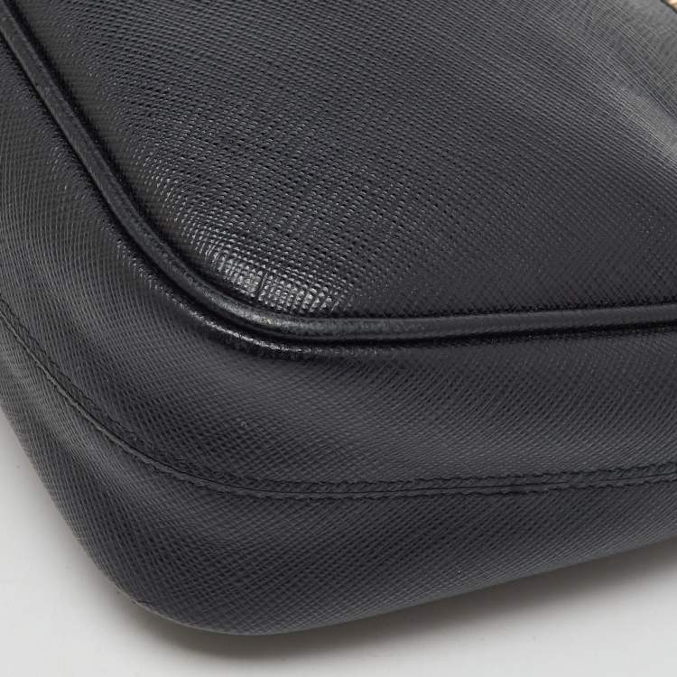 Pre Owned Prada Black Saffiano Lux Leather Re-Edition 2005 Bag