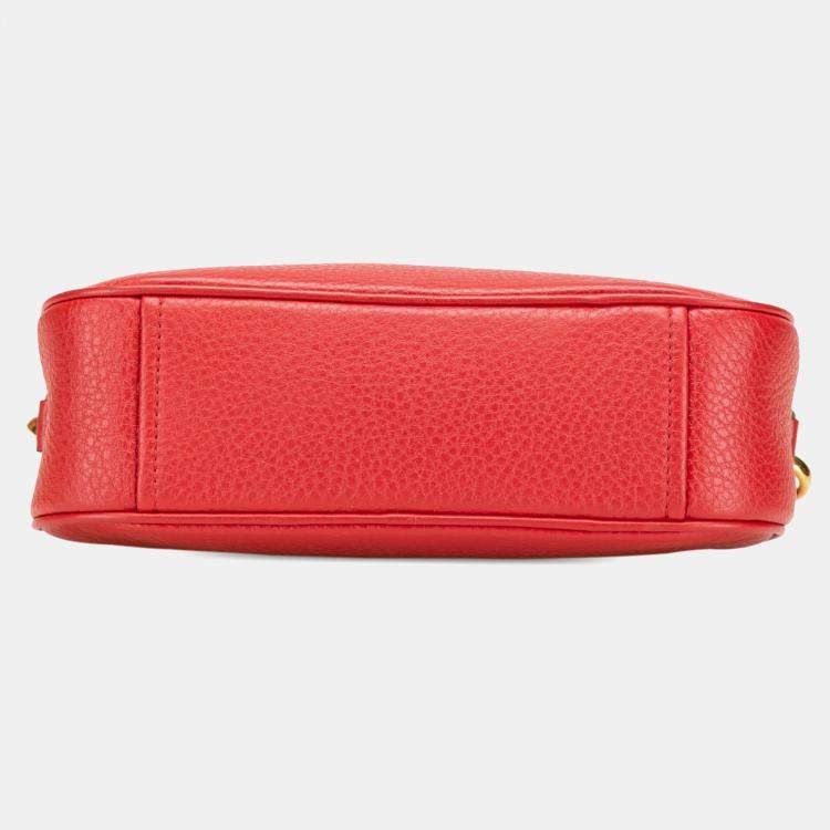 Pre Owned Prada Red Vitello Daino Dome Crossbody