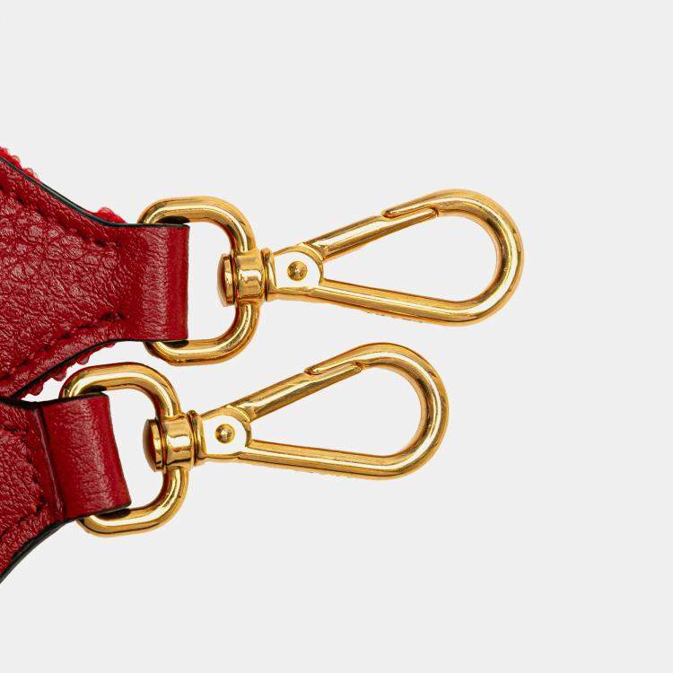 Pre Owned Prada Red Vitello Daino Dome Crossbody