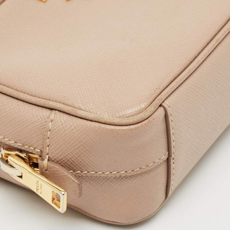 Pre Owned Prada Old Rose Saffiano Leather Mini Camera Crossbody Bag