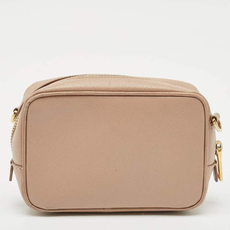 Pre Owned Prada Old Rose Saffiano Leather Mini Camera Crossbody Bag