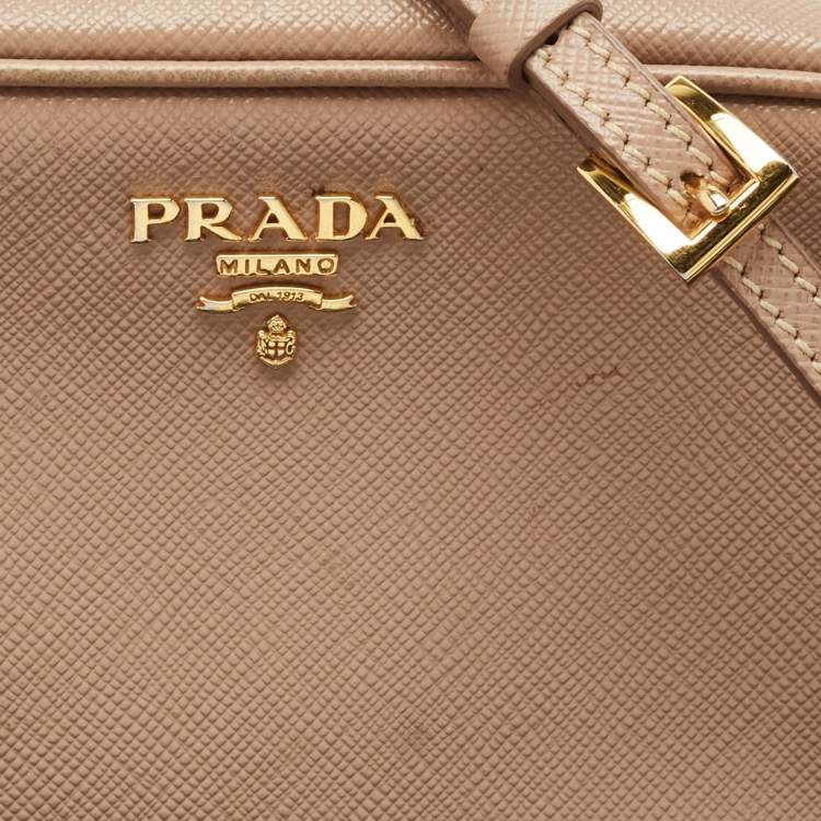 Pre Owned Prada Old Rose Saffiano Leather Mini Camera Crossbody Bag