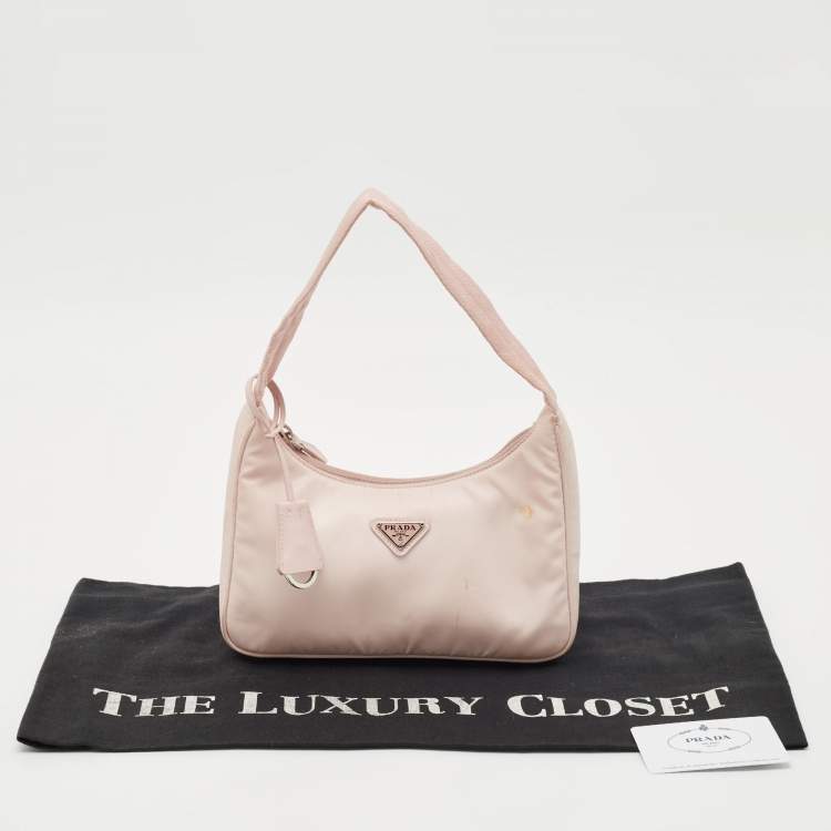 Pre Owned Prada Light Pink Nylon Re-Edition 2000 Shoulder Bag