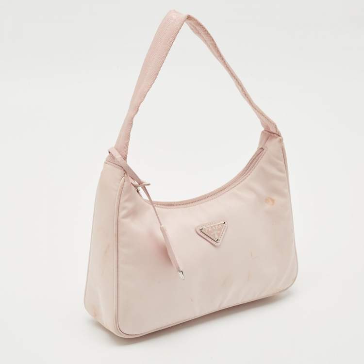 Pre Owned Prada Light Pink Nylon Re-Edition 2000 Shoulder Bag
