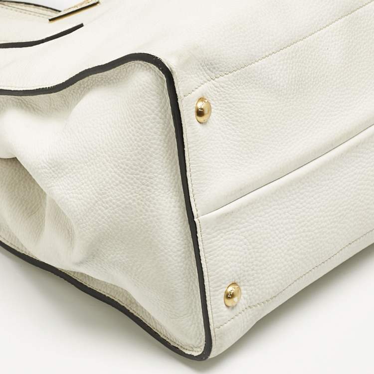 Pre Owned Prada White Vitello Daino Leather Tote