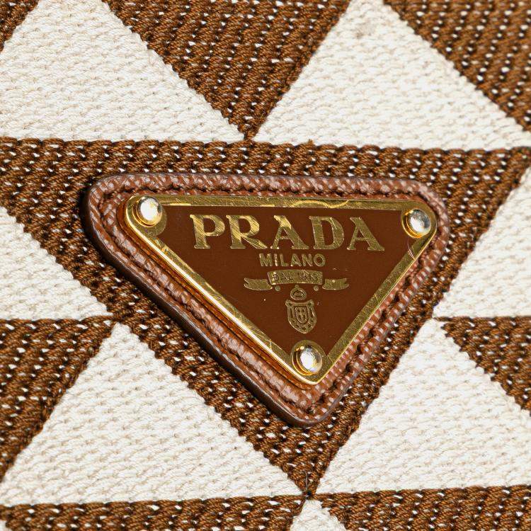 Pre Owned Prada Brown Small Canvas Symbole Triangolo Satchel