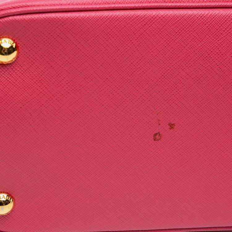 Pre Owned Prada Pink Medium Saffiano Lux Promenade Satchel