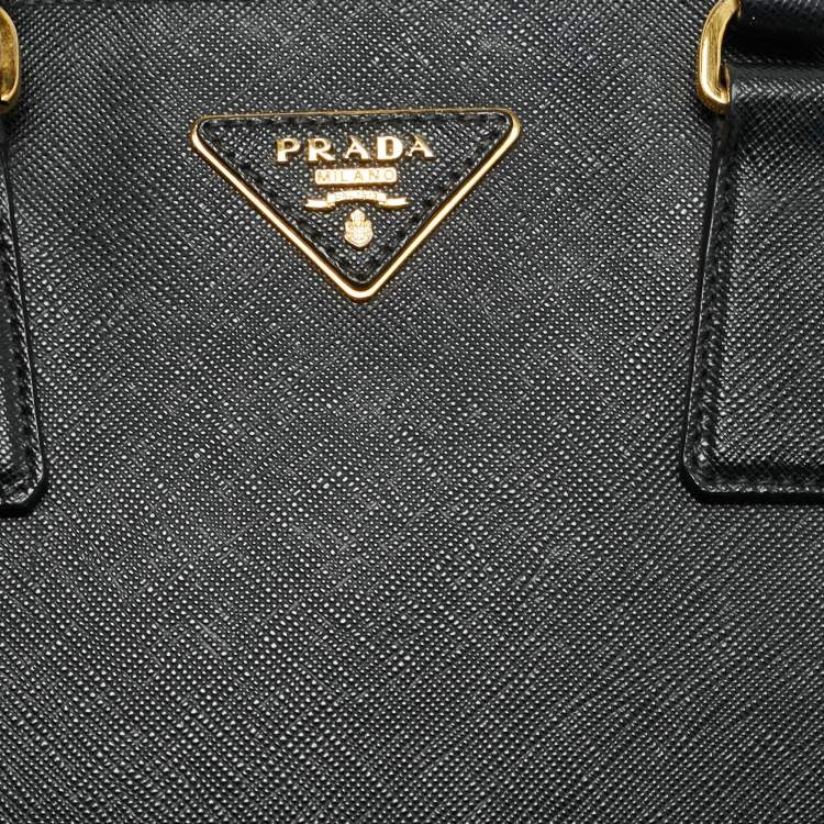 Pre Owned Prada Black Saffiano Leather Medium Promenade Satchel