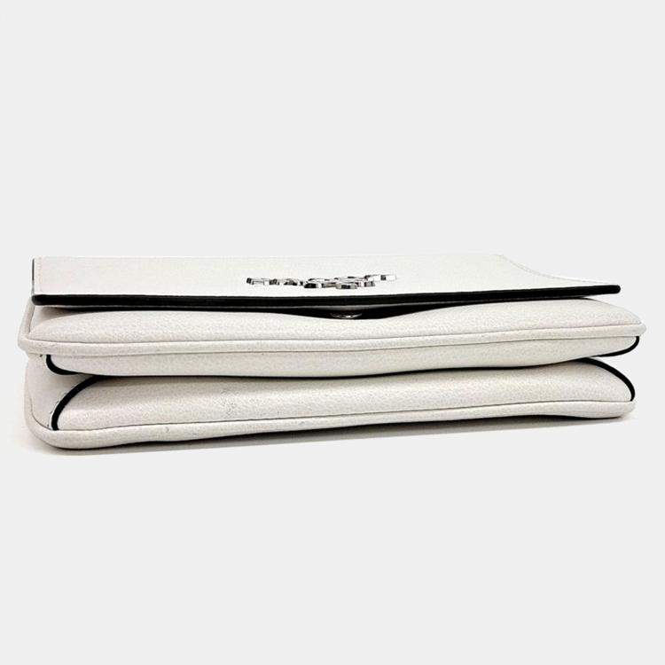 Pre Owned Prada White Leather Chain Shoulder Bag