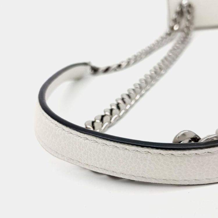 Pre Owned Prada White Leather Chain Shoulder Bag