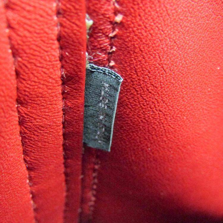 Pre Owned Prada Canappa Trimmed Canvas Leather Shoulder Bag 