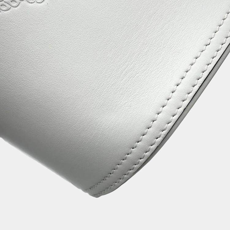 Pre Owned Prada Tambour White Leather Wood Bucket Bag