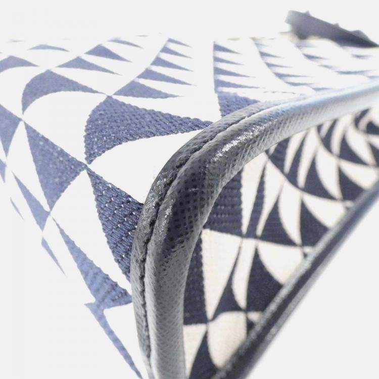 Pre Owned Prada Symbole Shopper Talco Jacquard Tote Bag