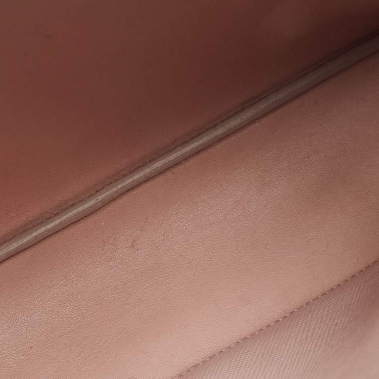 Pre Owned Prada Light Pink Leather Medium Double Handle Tote