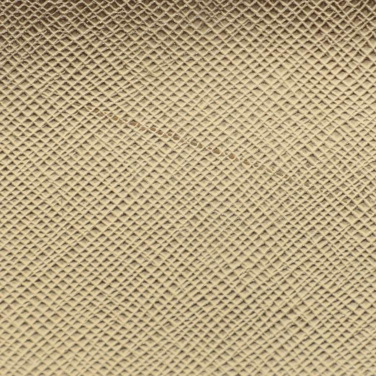 Pre Owned Prada Gold Saffiano Lux Leather Small Galleria Double Zip Tote