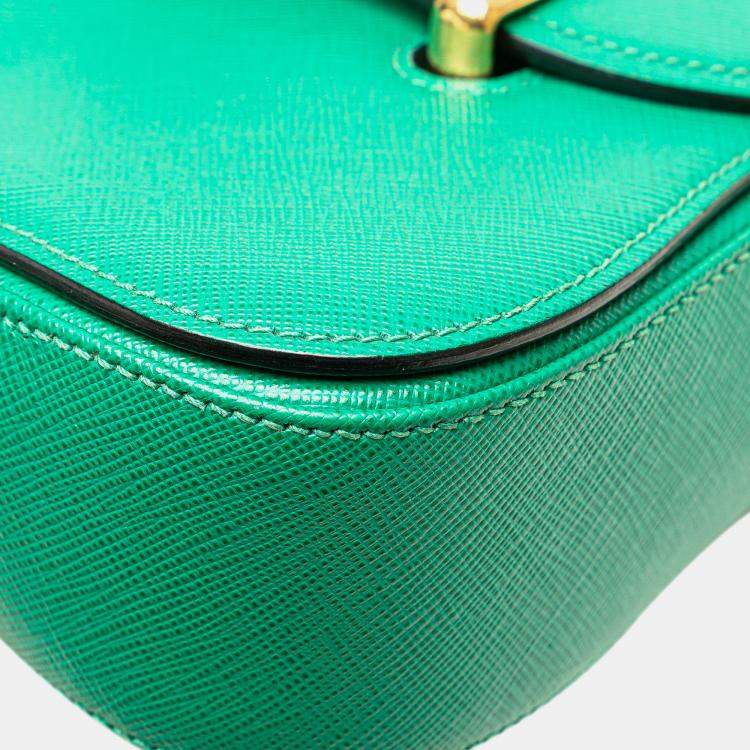Pre Owned Prada Green Saffiano Sidonie Crossbody