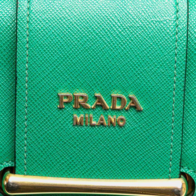 Pre Owned Prada Green Saffiano Sidonie Crossbody