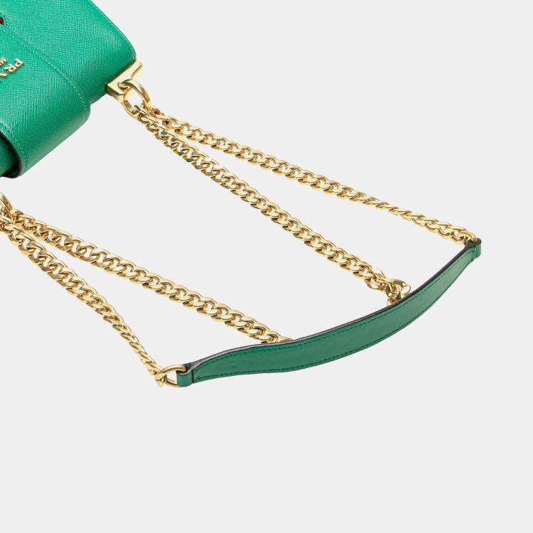 Pre Owned Prada Green Saffiano Sidonie Crossbody