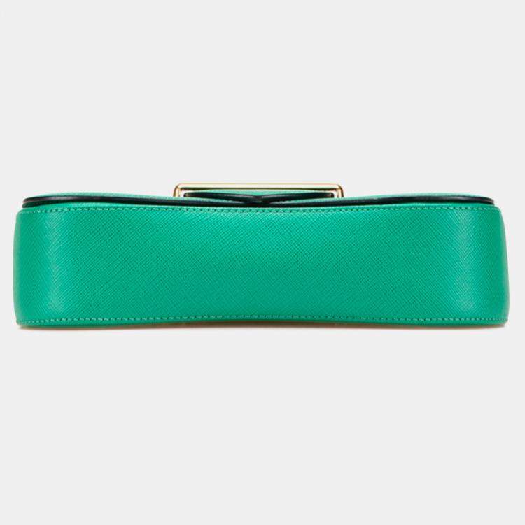 Pre Owned Prada Green Saffiano Sidonie Crossbody
