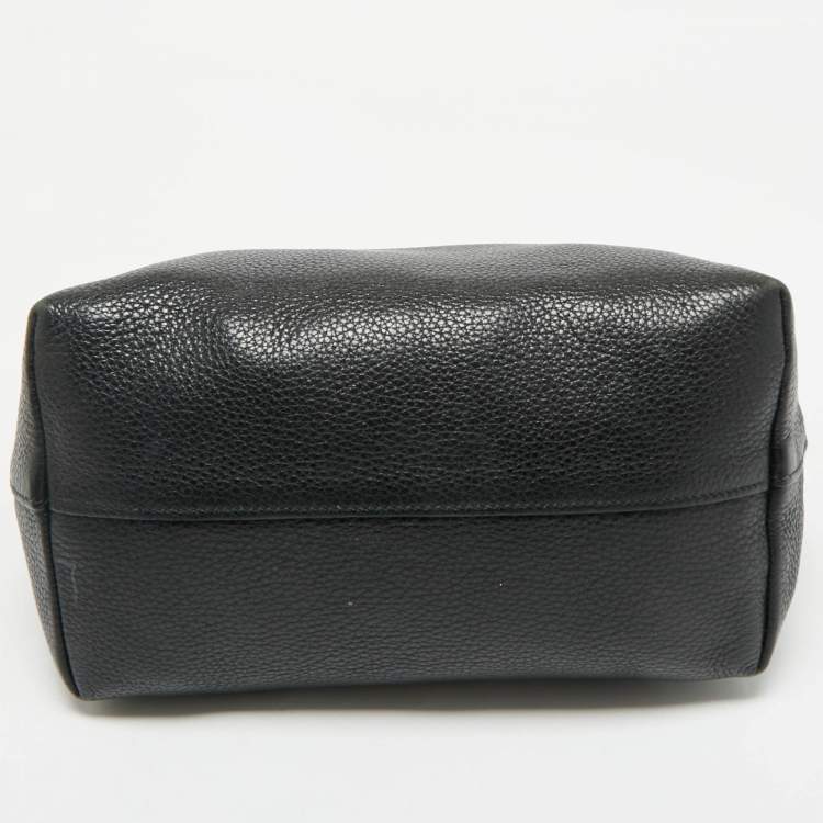 Pre Owned Prada Black Vitello Daino Leather Small Satchel