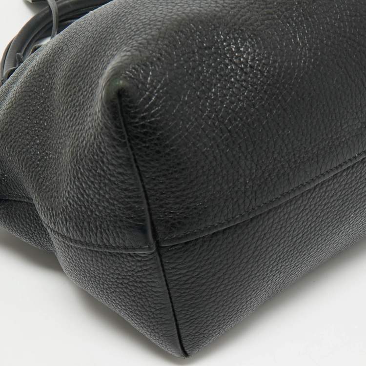 Pre Owned Prada Black Vitello Daino Leather Small Satchel