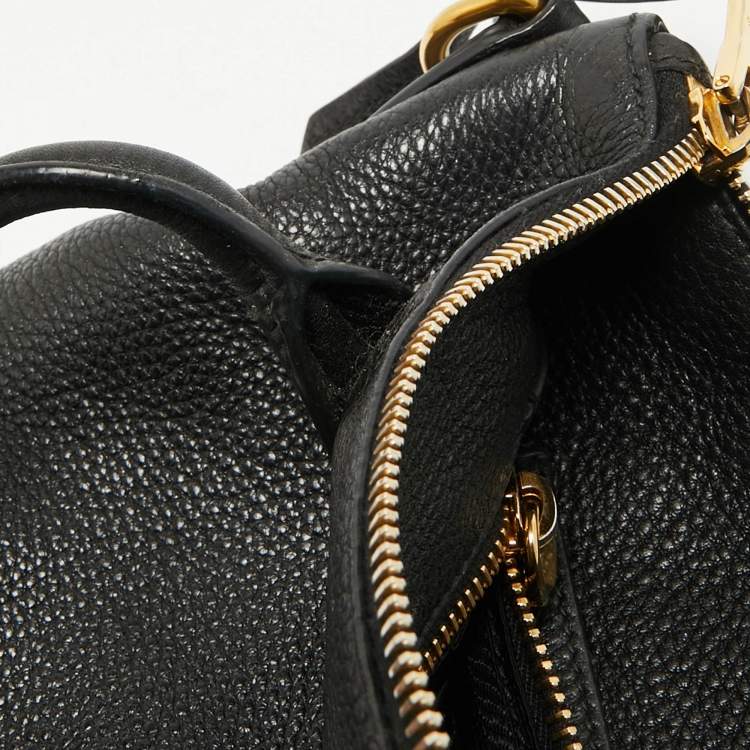 Pre Owned Prada Black Vitello Daino Leather Small Satchel