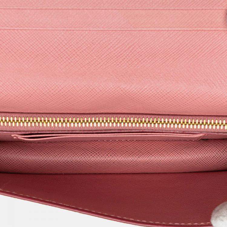 Pre Owned Prada Pink Saffiano Lux Wallet on Chain