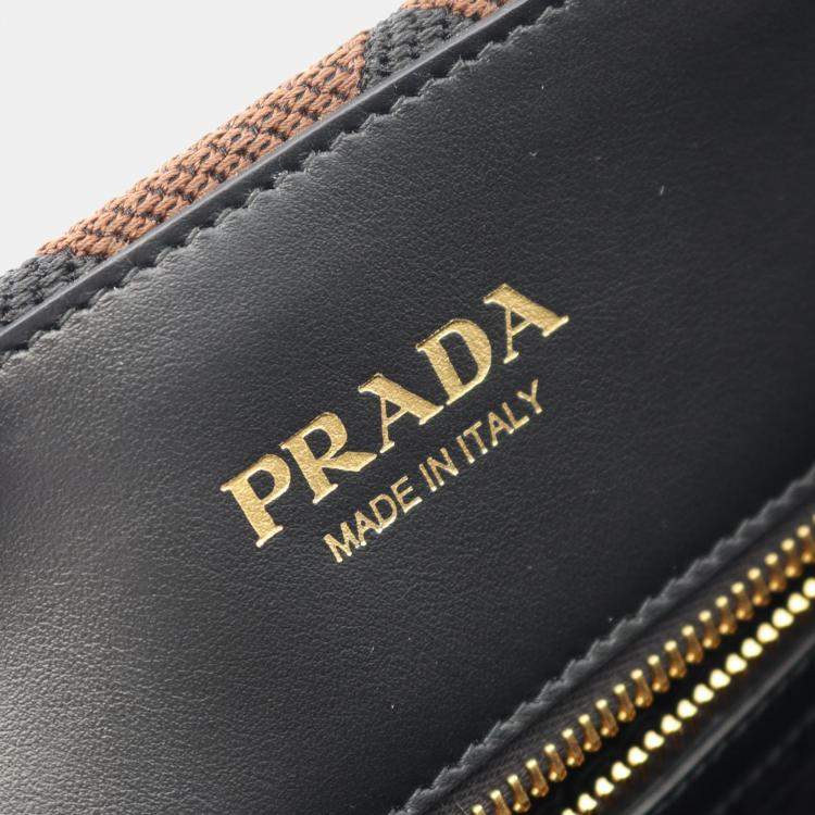 Pre Owned Prada Brown Canvas Triangolo Symbole Shopping Tote