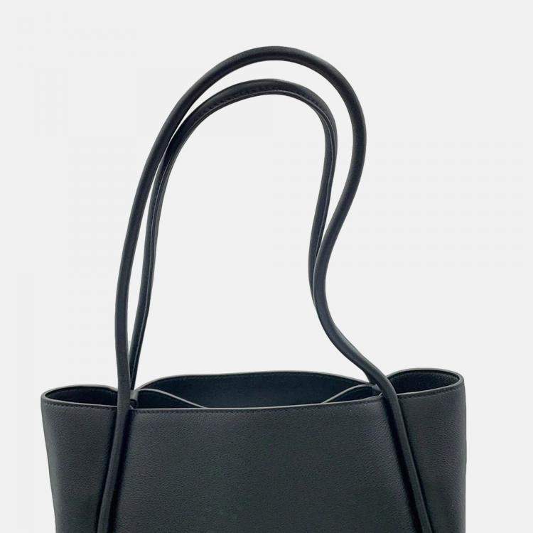 Pre Owned Prada Mini Shopping Black Soft Grain Leather Tote Bag