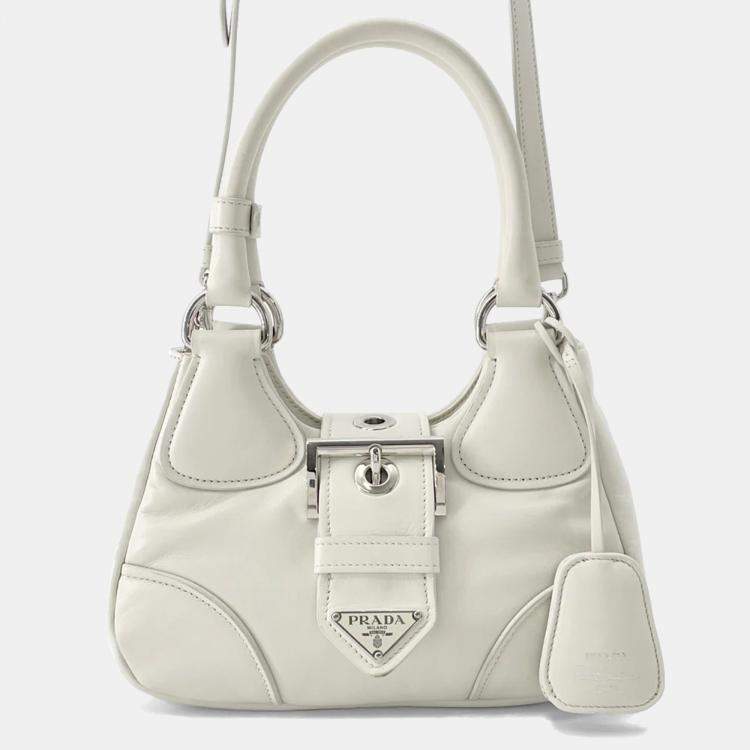 Pre Owned Prada Moon White Leather Handbag