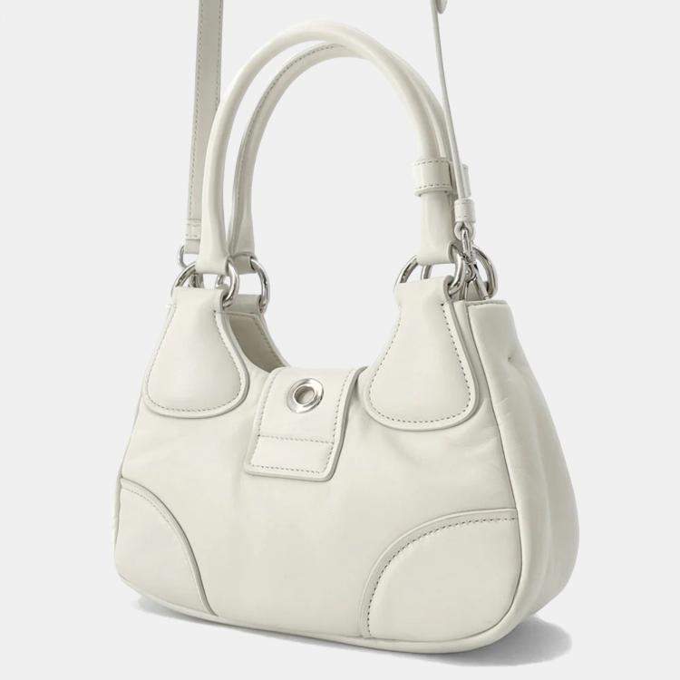 Pre Owned Prada Moon White Leather Handbag