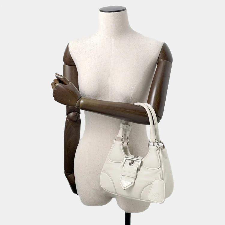 Pre Owned Prada Moon White Leather Handbag