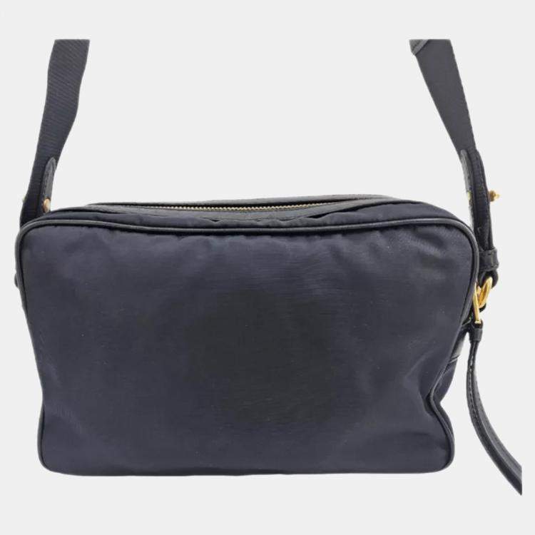 Pre Owned Prada Tessuto Bandoliera Navy Nylon Camera Bag