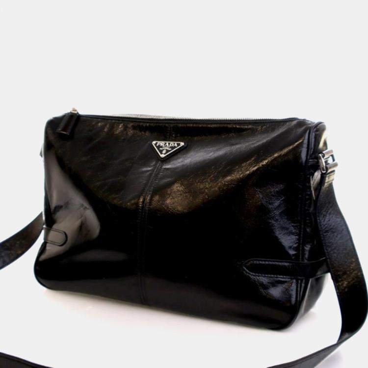 Pre Owned Prada Black Calfskin Shoulder Bag