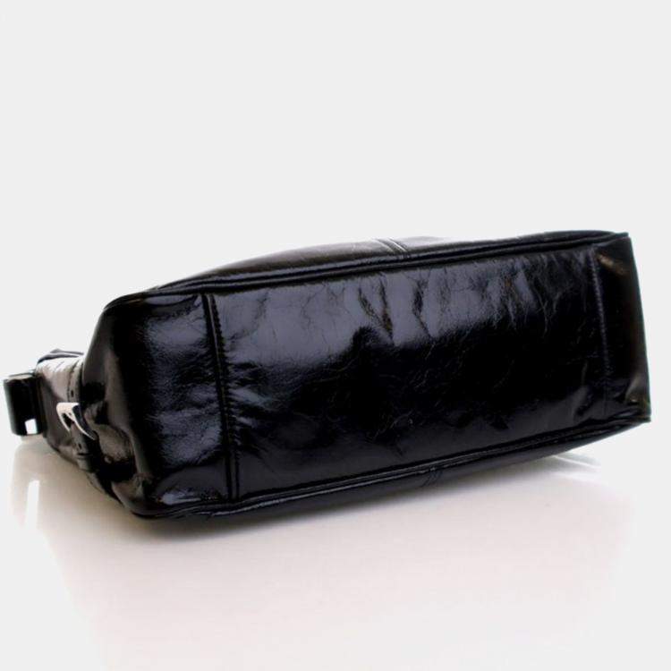 Pre Owned Prada Black Calfskin Shoulder Bag