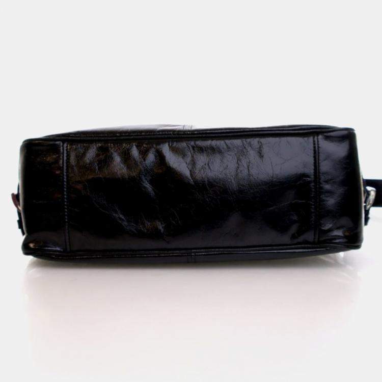 Pre Owned Prada Black Calfskin Shoulder Bag