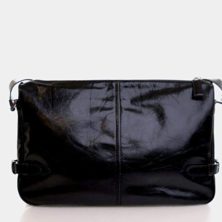 Pre Owned Prada Black Calfskin Shoulder Bag