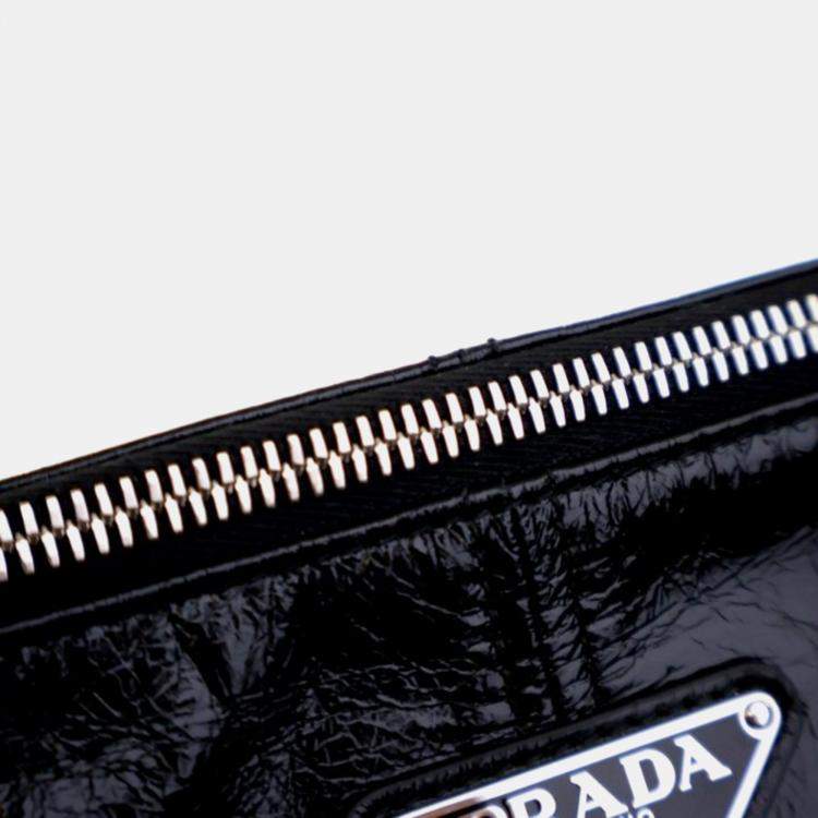 Pre Owned Prada Black Calfskin Shoulder Bag