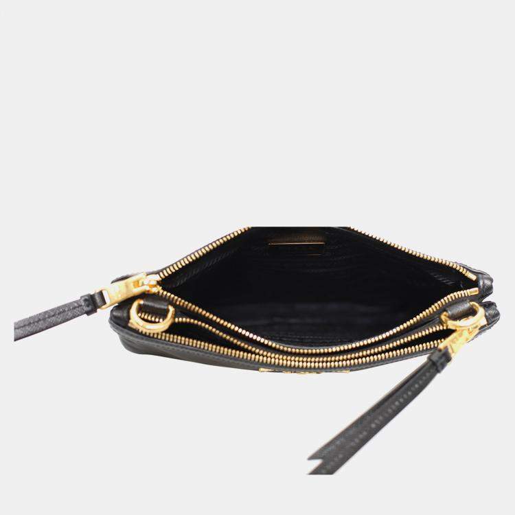Pre Owned Prada Bandeliera Double Zip Nylon Crossbody Bag
