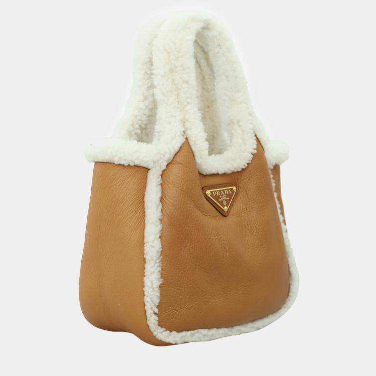 Pre Owned Prada Shearling Mini Handbag