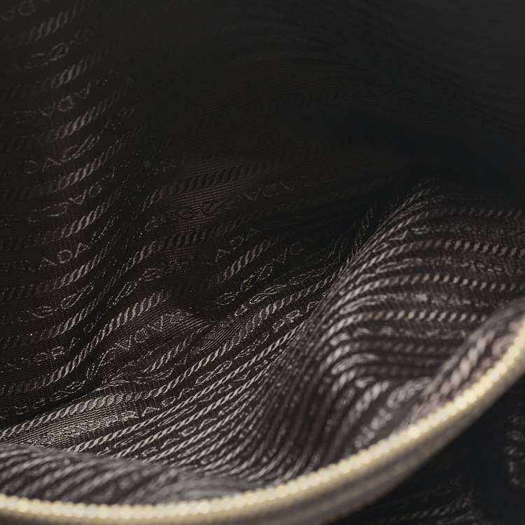 Pre Owned Prada Grey Saffiano Leather Large Double Zip Tote