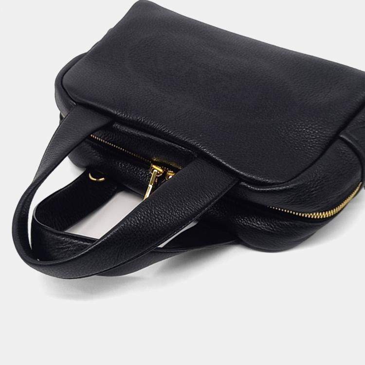 Pre Owned Prada Black Leather Dino Shoulder Bag