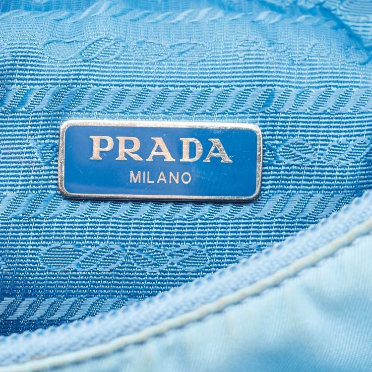 Pre Owned Prada Light Blue Nylon Re-Edition 2000 Shoulder Bag